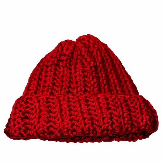 Bright red chunky red beanie