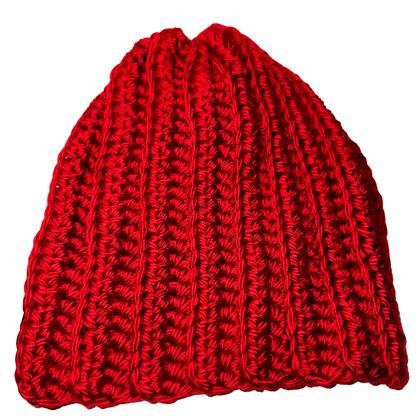 Bright red chunky red beanie