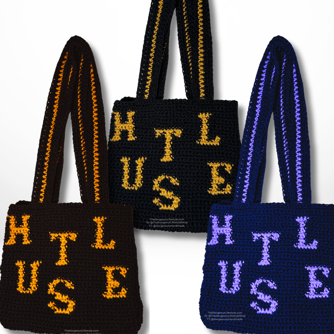 HUSTLE crochet tote bag pattern