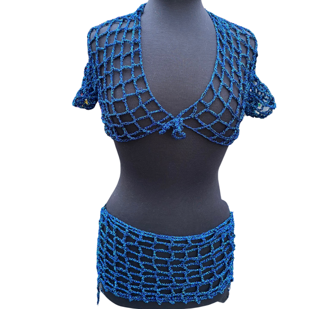 Blue dream jacket and skirt cover up