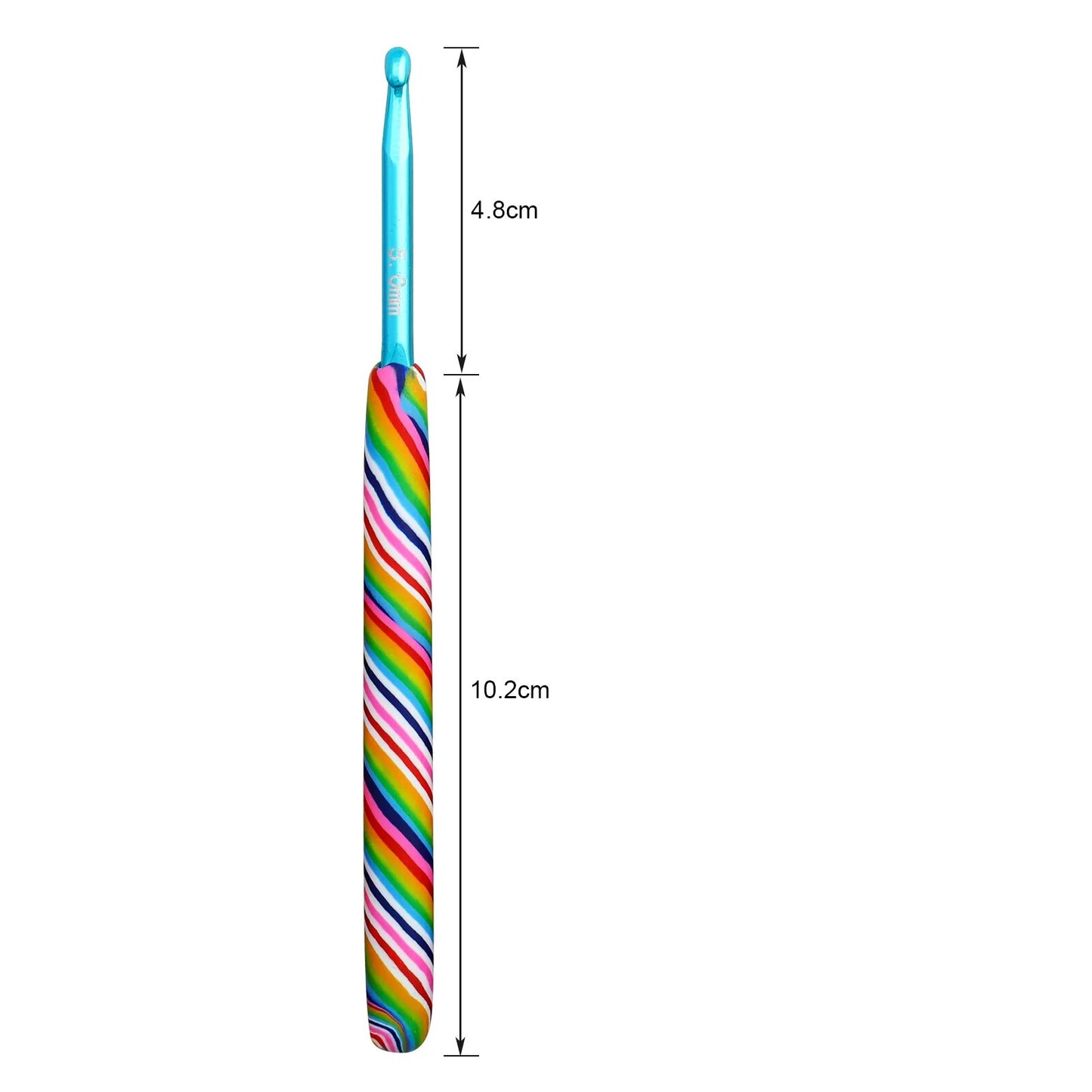 10 Pcs Rainbow Crochet Hook Set 2.0-6.5MM with Ergonomic Grip