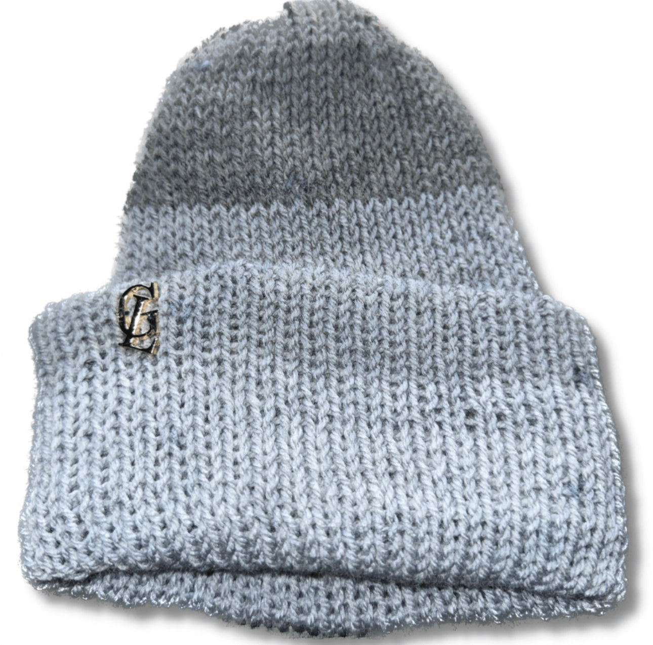 Blue and gray double layered beanie