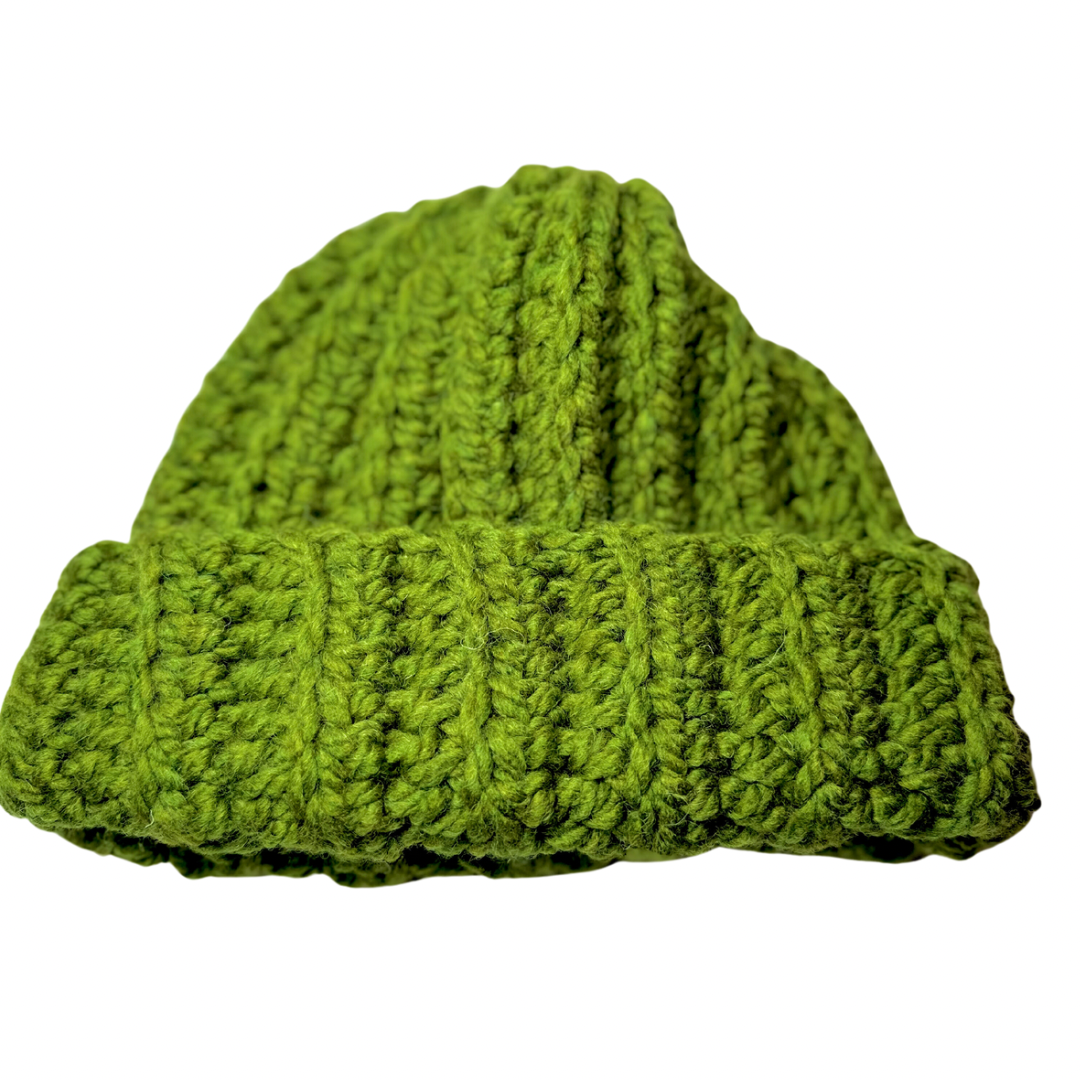 Chunky green beanie