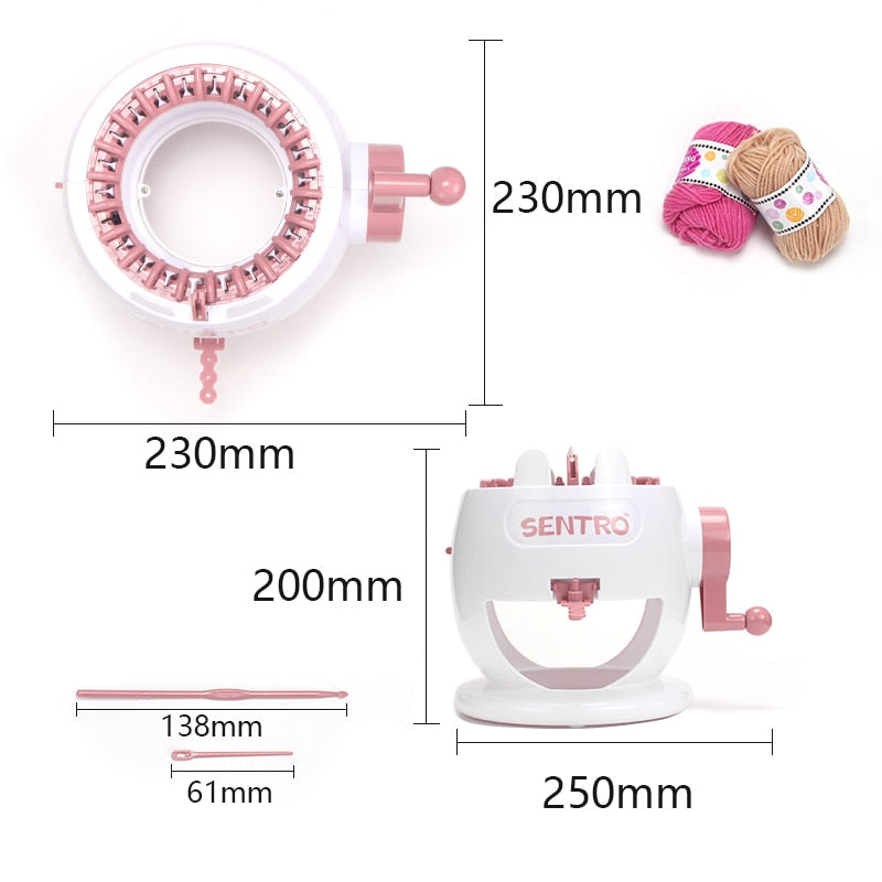 22 Needles Knitting Machine: Round Loom, Rotating Double Knit Loom