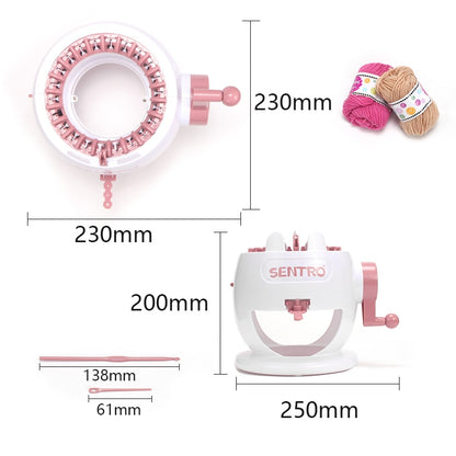 22 Needles Knitting Machine: Round Loom, Rotating Double Knit Loom