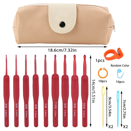 Ergonomic crochet hooks, high-quality crochet set, smooth hook glide, beginner-friendly crochet tools, durable crafting hooks, crochet kit essentials, premium crochet handle, pain-free crocheting, crochet hooks for arthritic hands, versatile hook sizes, best crochet hooks for yarn, professional crochet set, crochet tools for projects, top-rated crochet collection, essential hooks for crafting, crochet gift set.