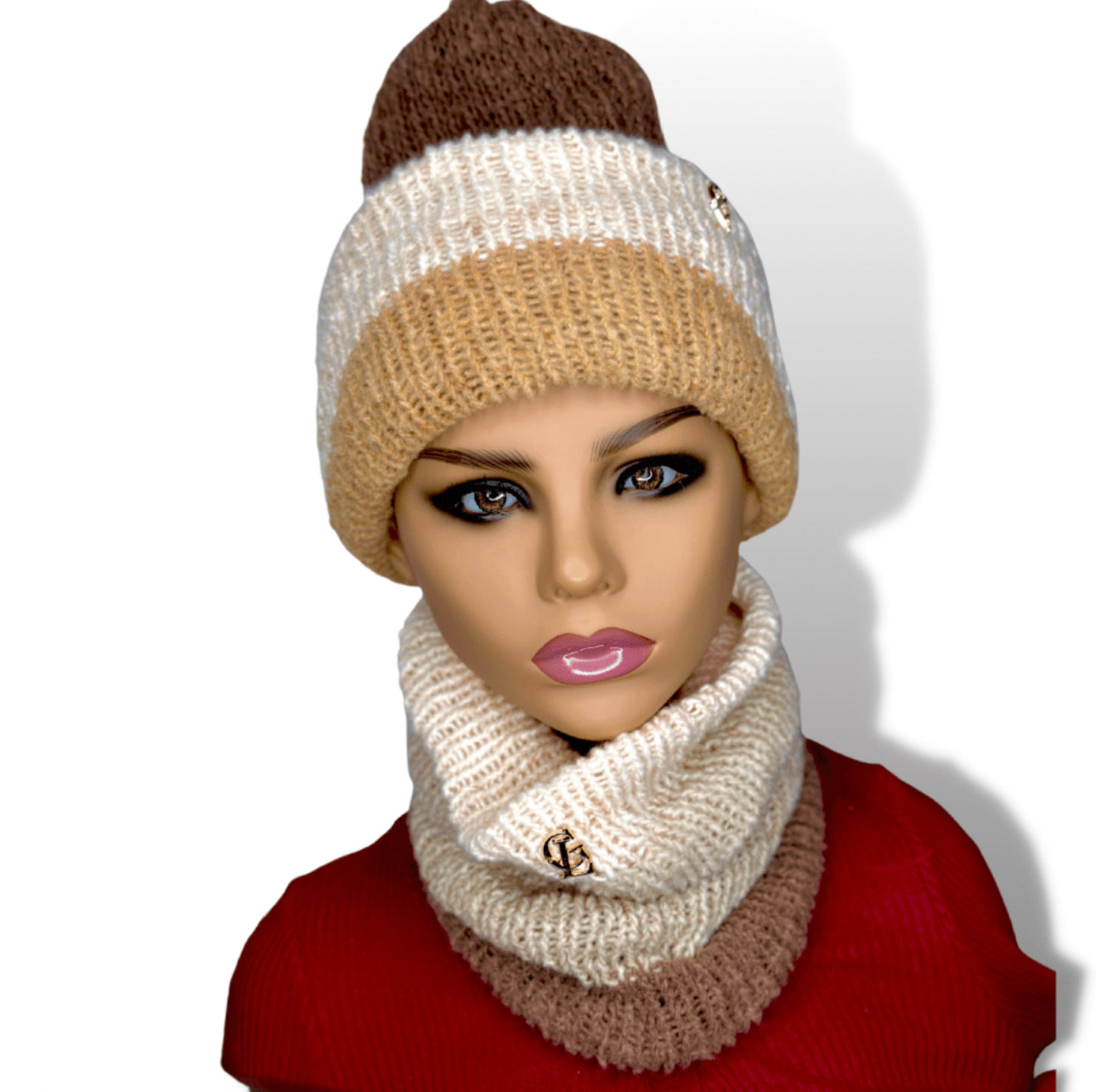 Super soft slouchy double layered beanie & neck warmer