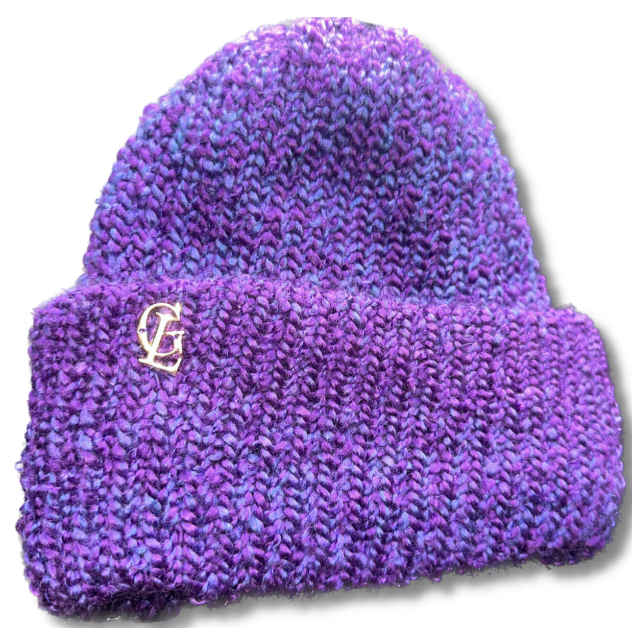Super soft purple ombré double layered chunky beanie
