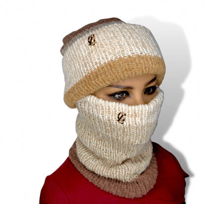 Super soft slouchy double layered beanie & neck warmer