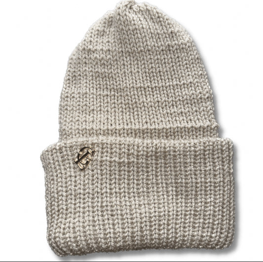 Beige double layered beanie